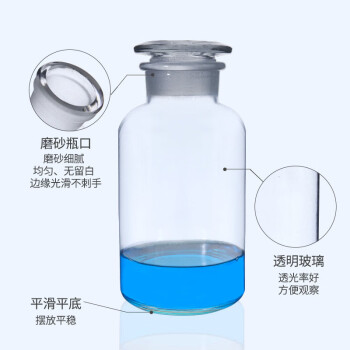 化科 磨砂广口试剂瓶 棕大口小口试剂瓶 白大口小口试剂瓶 小口试剂瓶，500ml，10只起订 