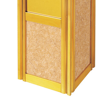 南 GPX-6C 四菱角南方座地烟灰桶 镜金 仿金花米黄 酒店会所大堂楼道烟缸垃圾桶 不锈钢垃圾桶 立式烟灰桶