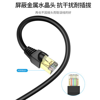 天背 cat6六类室外成品网线防水抗晒耐寒带水晶头3米 无氧铜千兆网络线 TB-W142T