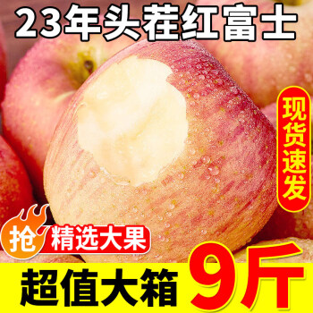  京愿 陕西新鲜红富士苹果脆甜丑苹果时令平果新鲜冰糖心苹果水果生鲜 9斤装 单果80-90mm