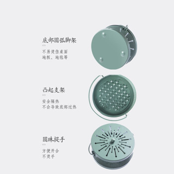 庄太太【鱼纹小号黑色】蚊香盘托防烫蚊香盒铁艺带盖接灰盘ZTT-9376B