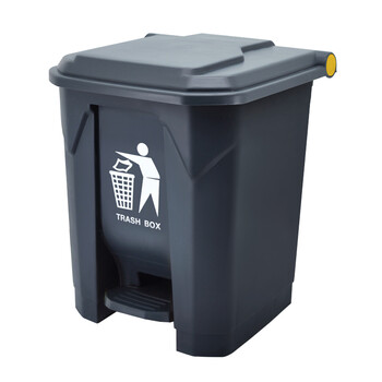 益美得 脚踏垃圾桶户外大号环卫分类垃圾箱厨房餐厅果皮桶 脚踏30L全灰桶