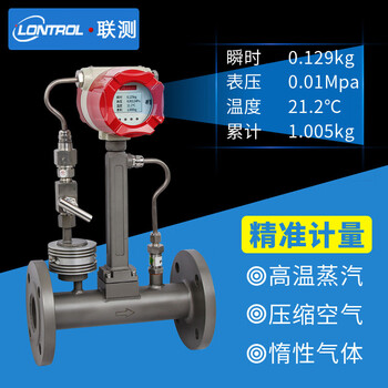 联测 LUGB-SIN高精度工业涡街流量计蒸汽压缩空气氮气流量表 脉冲输出【卡箍安装无显示】 DN50 