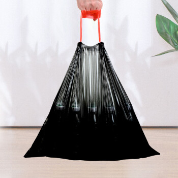 利得抽绳家用垃圾袋免撕 45cm*50cm*120只单面1.2丝加厚款厨房手提