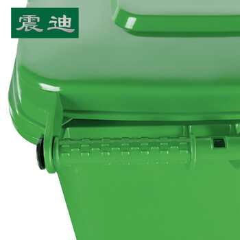 震迪 塑料垃圾桶 240L分类款（厨余垃圾）挂车桶绿色商用工业景区环卫酒店桶可定制 KT538小区户外分类垃圾桶