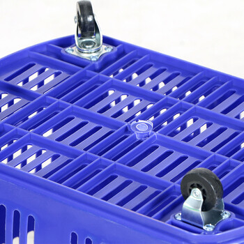 海斯迪克 HKCC15 多功能超市购物篮 拉杆篮带轮便利店筐子买菜篮 中号红色