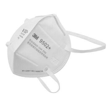 3M 口罩 9502+防尘防颗粒物KN95头戴式针织带劳保口罩 环保装 50只/包（赠面屏1个）