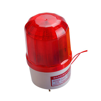 谋福CNMF旋转爆闪警报灯220V闪烁灯声光报警器信号警示灯【红色 带报警声音（声光一体）220V 】328