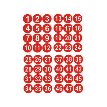 冰禹 BYlf-85 PVC防水号码贴 餐桌号比赛选手号10CM数字贴 数字1-12 2组