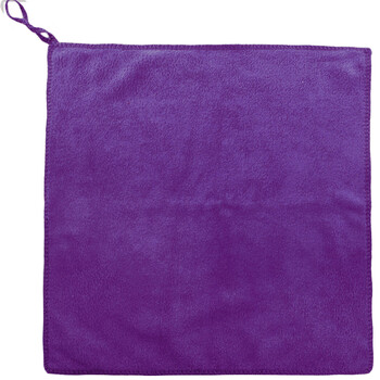 兰诗（LAUTEE）QJ-300 方形纤维毛巾 酒店物业清洁抹布 带挂钩清洁方巾30*30厘米 葡萄紫10条装