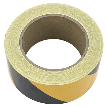 海斯迪克 反光警示胶带（黑黄双色1卷）5CM*23M 夜间交通安全警示车贴地贴 PET反光膜 HKJD-006