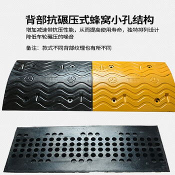 百舸 橡胶减速带 加厚斜坡缓冲带 公路道路面坡道汽车限速垄 波浪型100*38*5cm
