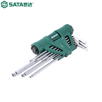 世达（SATA）09124 9件增力型加长球头内六角扳手组套 09124
