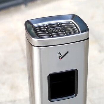 迪恩斯（DEANS）不锈钢烟灰柱酒店大堂立式吸烟柱户外走廊商场电梯口灭烟柱烟蒂柱园区烟灰缸垃圾桶 129D