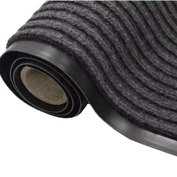 3G 双条纹防滑地垫 厚5mm*宽0.9m*长15m 黑红色 企业定制