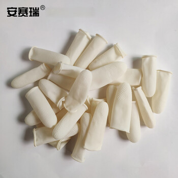 安赛瑞 麻点防滑乳胶手指套 浮点橡胶指套 美容美甲电子车间 600只装L码 白色 12516