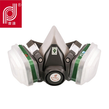 普达 防毒面具 FD-410配4号滤毒盒七件套 1套 橡胶 防氨及氨的有机衍生物 化工混凝土化肥厂 防毒面罩