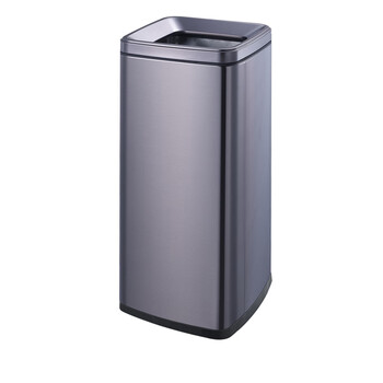 南 SF23-F01 长方形房间桶 黑金 餐厅商用 南方垃圾桶 无盖果皮桶不锈钢垃圾桶 23L容量