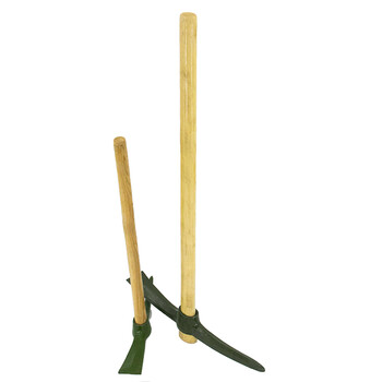 冰禹 BY-348 工业清洁木柄铁镐 铲土镐军绿色铁镐 85cm大军镐 1个