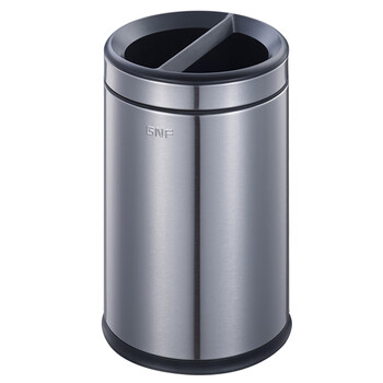 南 SF8-Y01F 南方圆形分类环境桶 砂银钢 酒店大堂商用房间垃圾桶 果皮桶不锈钢垃圾桶 分类垃圾桶 8L容量