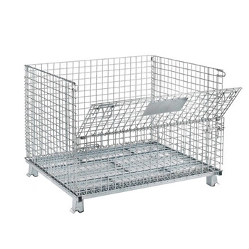 稳斯坦 WST257 仓储笼 折叠金属周转箱筐台车铁丝框铁笼 物流箱B-3(1000*800*840mm)