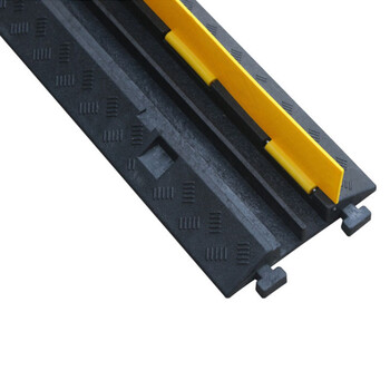 海斯迪克 线槽减速带 室内外电缆保护槽橡胶线槽板 PVC盖板二线槽1000*250*50mm gnjz-1113