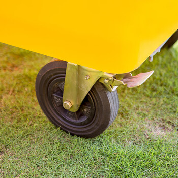 益美得 塑料环卫垃圾车户外手推移动垃圾桶大号清运车 660L无脚踏黄色