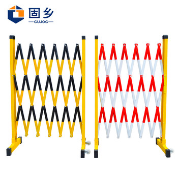 固乡电力安全围栏【可定制】施工围网玻璃钢绝缘伸缩围栏变压器配电室护栏交通栅栏（护栏黑黄圆管1.2*3米）