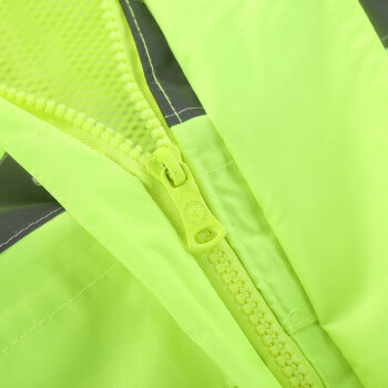 鸣固 反光雨衣 建筑施工保安荧光防水外套 环卫保安巡逻防风外套 蓝格绿反光雨衣 L