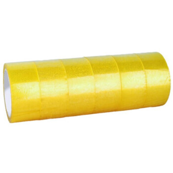 联嘉 封箱宽胶带 透明快递打包胶带 封口胶布 黄色 宽80mm×长100y×厚50um
