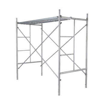 出极 脚手架 钢管架移动脚手架活动架子 防腐耐高温 单架子 含踏板 三天交货 银白色 1.7米