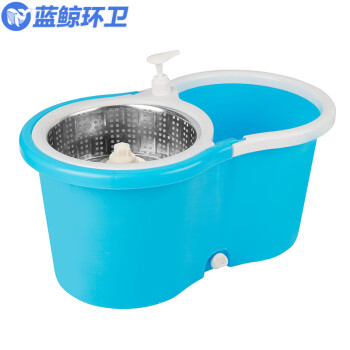蓝鲸环卫 黑色加厚款全钢配置+2拖头 旋转拖把桶双驱动拖把创意免手洗好神拖LJHW-9051