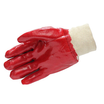 君御7134A红色PVC全浸棉衬手套 12副/打 *1打 红色