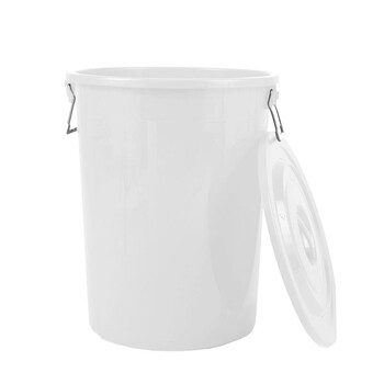 兰诗（LAUTEE）DA2146 大号塑料桶工业储存胶桶带盖圆形储水桶 蓝色60升【带盖】