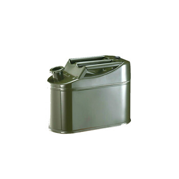 盛富永 加油桶汽油桶柴油桶 大铁皮柴油壶罐摩托汽车备用油箱  铁盖扁桶+油管立式10L