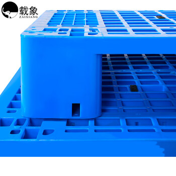 载象网格塑料川字托盘 工业叉车板垫仓板 长方型物流仓库防潮托盘全新料卡板1200*1000*150（加8根钢管)