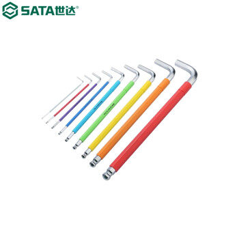 世达（SATA）80108CH    彩虹系列特长球头内六角扳手4MM