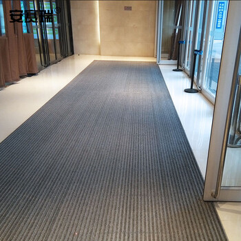 安赛瑞 铝合金地垫 除尘防滑刮泥地垫 2.0壁厚 进门嵌入式脚垫 银行酒店商场门垫50×80cm凹槽款 黑色26541