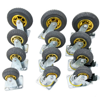 冰禹 BY-2018 高弹力轻音脚轮 重型工业轮橡胶轮 手推车平板车轮子 重型 6寸定向轮