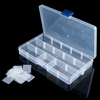 海斯迪克 HK-680 塑料零件盒分格工具分类盒透明螺丝收纳盒子 小15格17.6*10.2*2.3cm