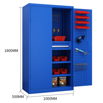 建功立业重型工具柜多功能零件箱工厂钢制储物柜GY2716蓝色
