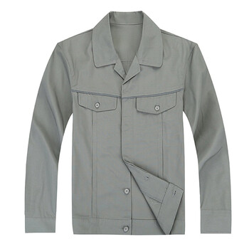 江燕 夏季纯棉工作服 长袖电工服 带反光条工装 100%棉 JY-1276 蓝色套装 XXL 180