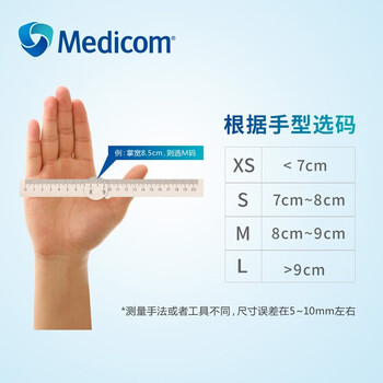 Medicom一次性丁腈手套加长型 防油耐酸碱 工业100只/盒 蓝紫色1131B