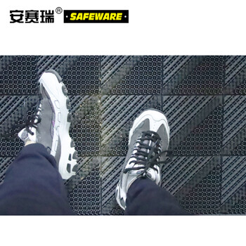 安赛瑞 室外镂空除尘地垫 EVA拼接除尘地垫 拼接式刮泥防滑脚垫 三刷红刷灰底 105×105×2.5cm 23439