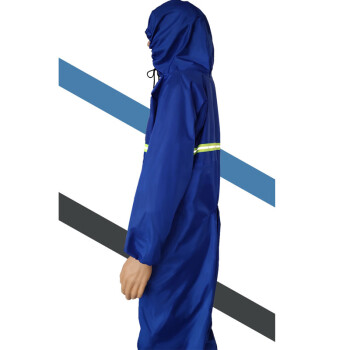 共泰 连体防尘防水耐油工作服雨衣 全身防护带脚套 蓝色 XXL