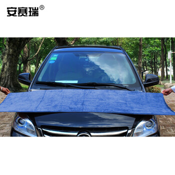 安赛瑞 超细纤维磨绒毛巾 60×180cm 多用途大号百洁布吸水清洁布保洁洗车 蓝色 27059