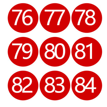 稳斯坦 W264 (2组)防水PVC号码贴 数字贴纸编号选手号序号10cm大号贴纸 1到12 