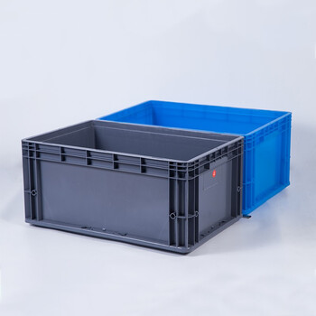知旦 物流箱 外径:600*400*280mm周转箱物流周转箱储物箱仓库车间工业塑料物流箱 ZWL-600280 灰色无盖