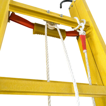 元汗玻璃钢电力绝缘梯子升降梯 带挂钩防滑电工工程梯伸缩梯方管直梯521 6米 1架