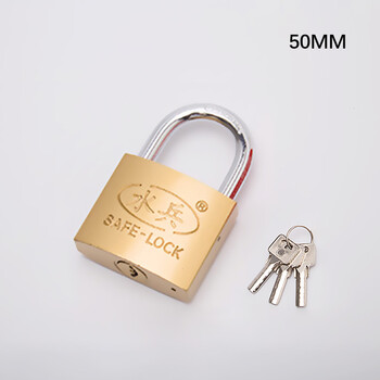 飞尔（FLYER）月牙挂锁 仿铜铁挂锁【50mm单开原子仿铜 10把】